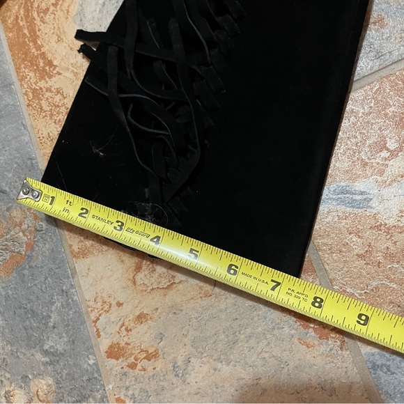 👢Charles David Black Leather Suede Pointed Toe Fringe style Boots! - Picture 12 of 13